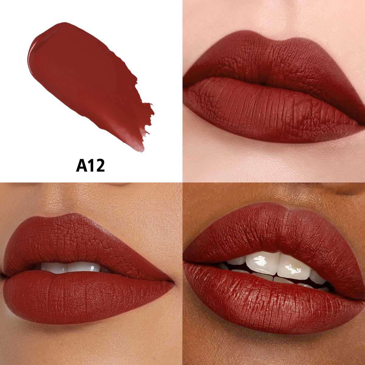 Berry Pink Red Lipstick 3Pc Long Lasting Lipsticks for Women Pigmented Smudgeproof Transferproof Vegan Cruelty Free Lip Color, A66/44/12
