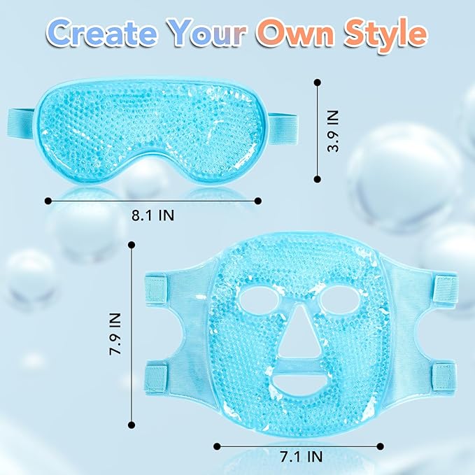 XPCARE Colding Ice Face Mask and Cooling Eye Mask for Puffy Eyes & Migraine Relief, Gel Eye Mask, Cool Face Masks for Dark Circles, Eye Surgery, Sleeping, Pressure, Headaches, Skin Care