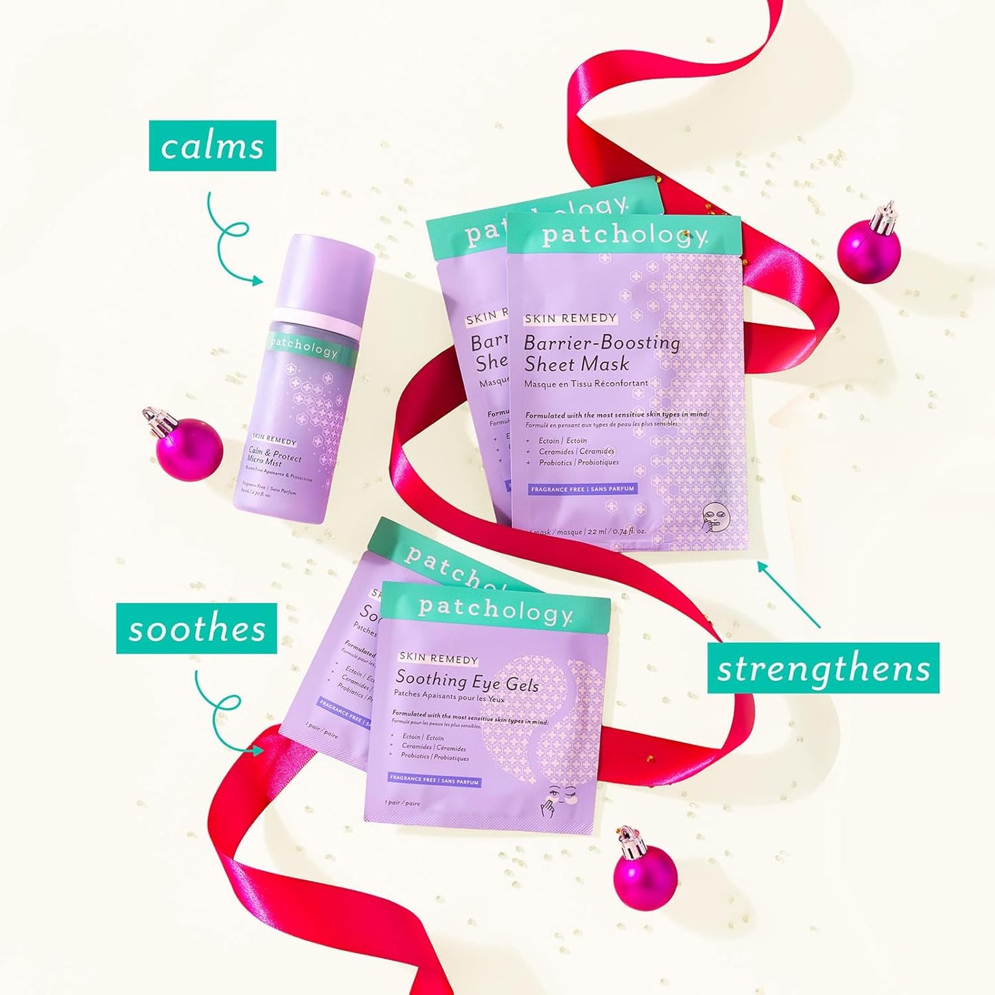 Patchology Cozy Comforts Holiday Skincare Gift Set - Soothing Under Eye Patches, Barrier-Boosting Hydrating Sheet Masks & Calming Mist - Winter Skincare Kit for Glowing Skin (Limited Edition)