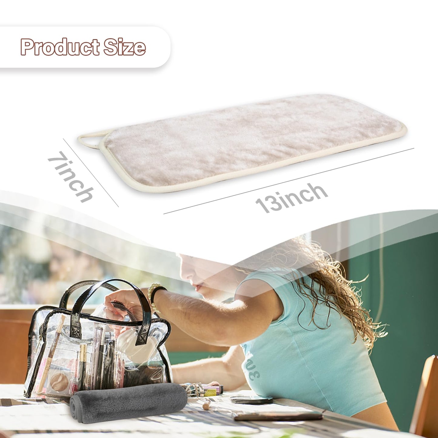 Nugilla Makeup Remover Cloths, 8 Packs Makeup Remover Towels Reusable Face Wash Cloth, Soft Makeup Remover Microfiber Face Cloth for Women(Beige)