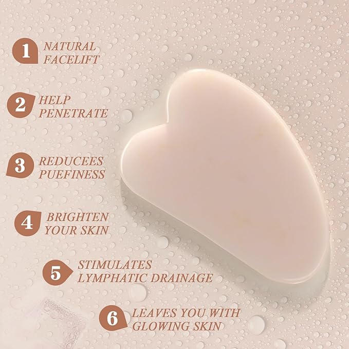 Gua Sha Facial Massager Tool, Jade Roller Face Roller, for Face, Neck, Back, Arms, Legs,SPA Gifts for Women Gua Sha Facial Massager Reduce Puffiness and Improve Wrinkles