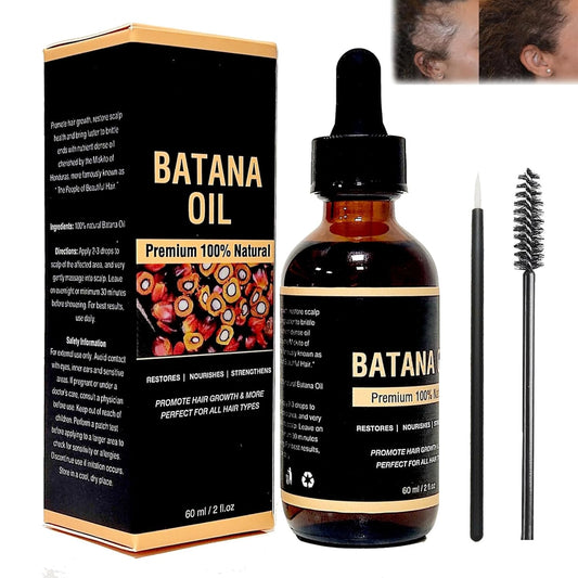100% & Unrefined Pure Batana Miracle Oil for Smoother Hair Growth - from Honduras, Repairs Damaged Hair & Hair Loss, 2 oz