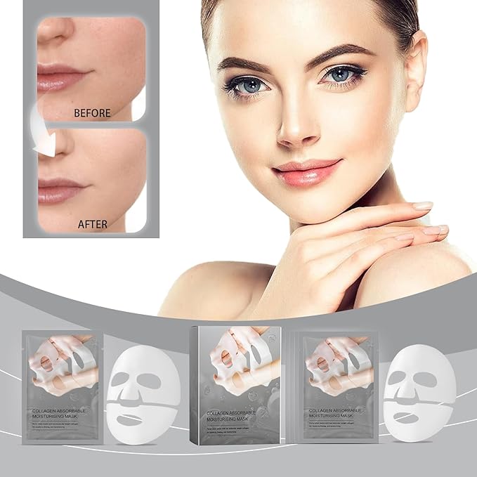 Deep Collagen Lifting Mask,Hydrating Overnight Collagen Face Mask,Facial Sheet Masks with Low Molecular Weight Collagen for Lasticity, Firming,And Moisturizing (1pc)