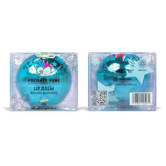 Hydrating Lip Balm for Kids, Tweens & Adults Lips Moisturizer - Twist-Off Ball Container, Travel Size, Stocking Stuffer | Cake Flavor