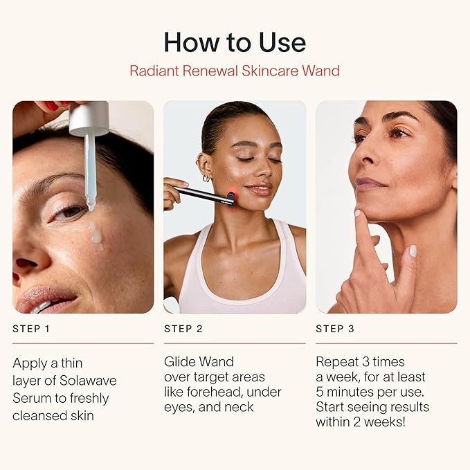 Solawave 4-in-1 Red Light Therapy Facial Wand | Anti-Aging Red Light Therapy | Galvanic Microcurrent Facial Massager | Wrinkle Reduction | Charcoal