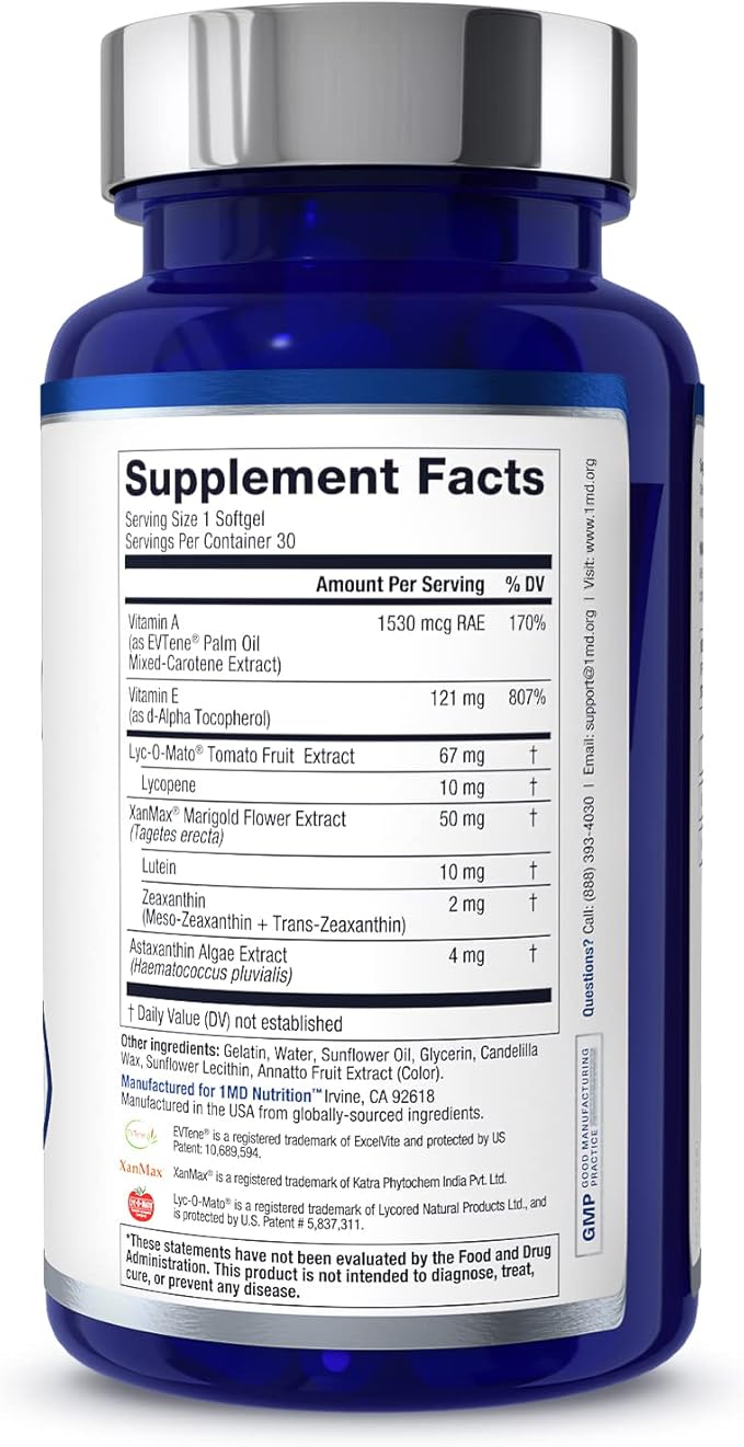 1MD Nutrition VisionMD Eye Vitamin CARMIS 60 Softgels (2-Pack)