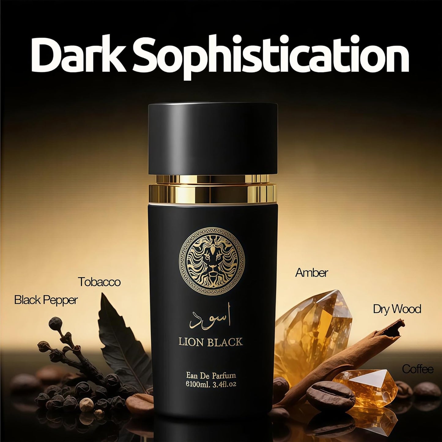 3Pack Men Cologne Azad,Lion Black,Lion Blue Eau De Parfume Spray with Woody Floral & Fruity Scent Perfume Gift Set Day to Night Luxury Fragrances