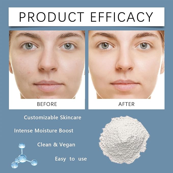 Hyaluronic Acid Powder, Hyaluronic Acid Powder for Skincare, Low Molecular Weight, Water Soluble Hydrating Ingredient for Skin Moisture, Vegan Cosmetics Grade, 100g (1pc)