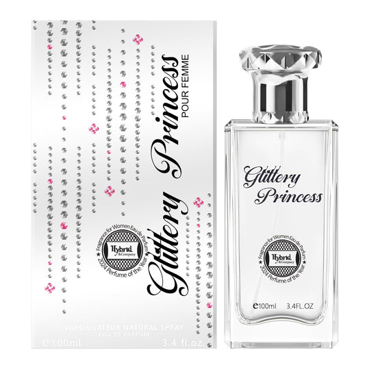 Hybrid & Company Women Glittery Princess Pour Femme Eau De Parfum Vaporisateur Natural Spray 3.4 Fl Oz