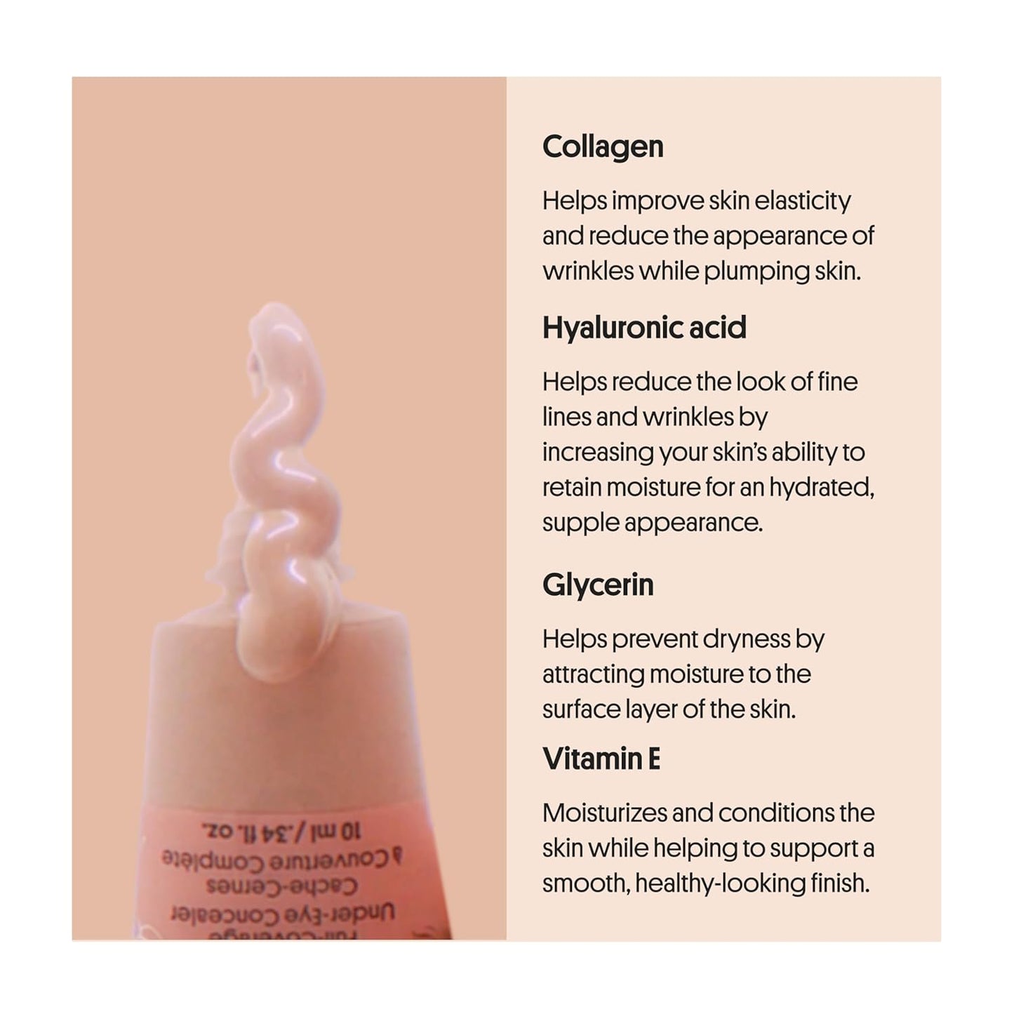 Winky Lux Peeper Perfect Under Eye Concealer, Makeup & Eye Brightener, Full Coverage Concealer for Dark Circles, Color Corrector & Eye Primer, With Collagen, Hyaluronic Acid & Vitamin E (Medium)