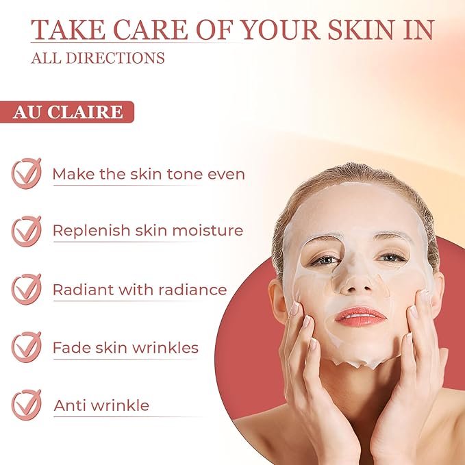 Deep Collagen Face mask, Hydrating Anti-wrinkle Lifting mask for All Skin Types, 34g x4ea