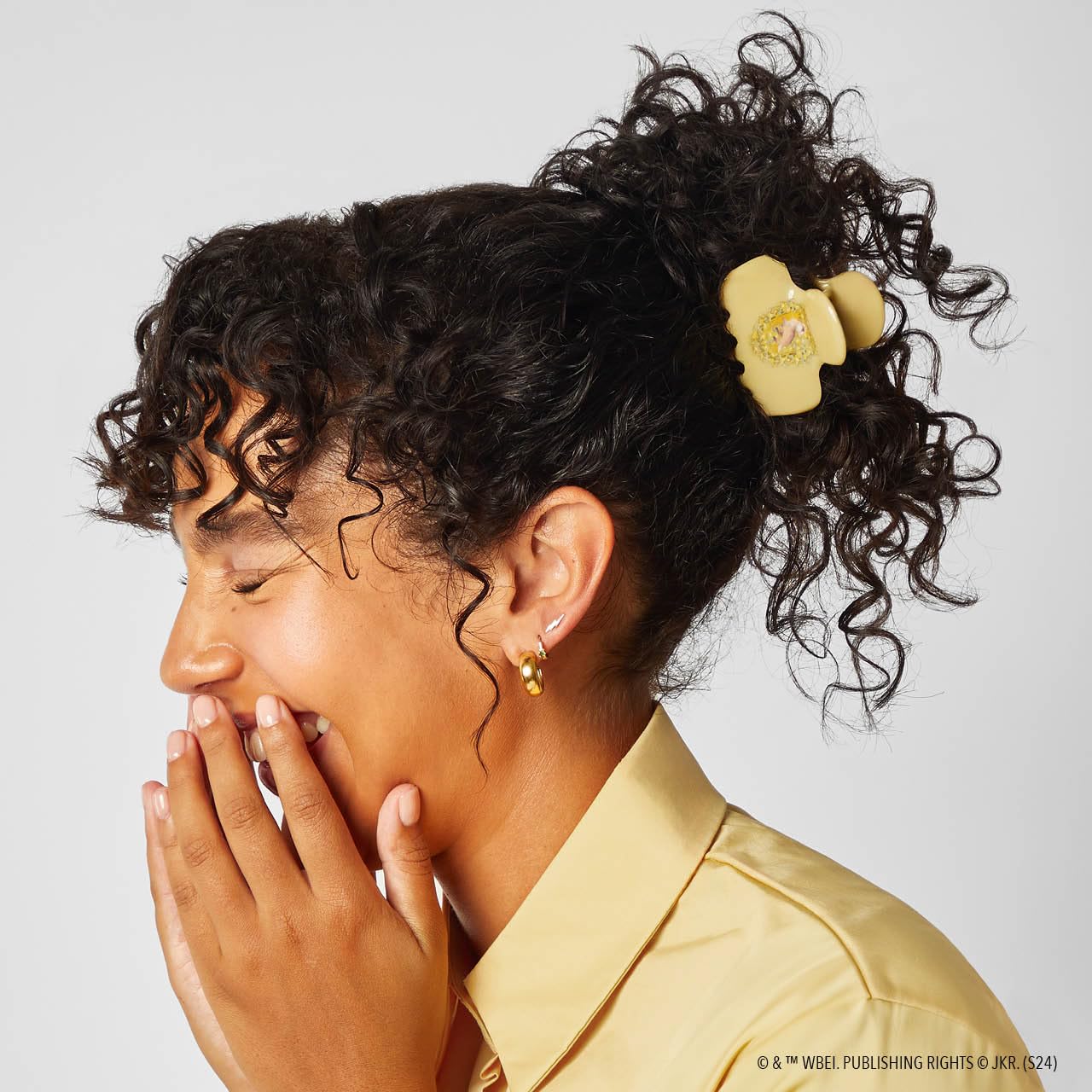 Harry Potter x Kitsch Jumbo Hair Claw - 2.3 Inches Big Hair Clips for Girls and Women | Stylish Accessories for Full Updo and Half Ponytail | Ideal Gifts for Women - Hufflepuff - 1pc