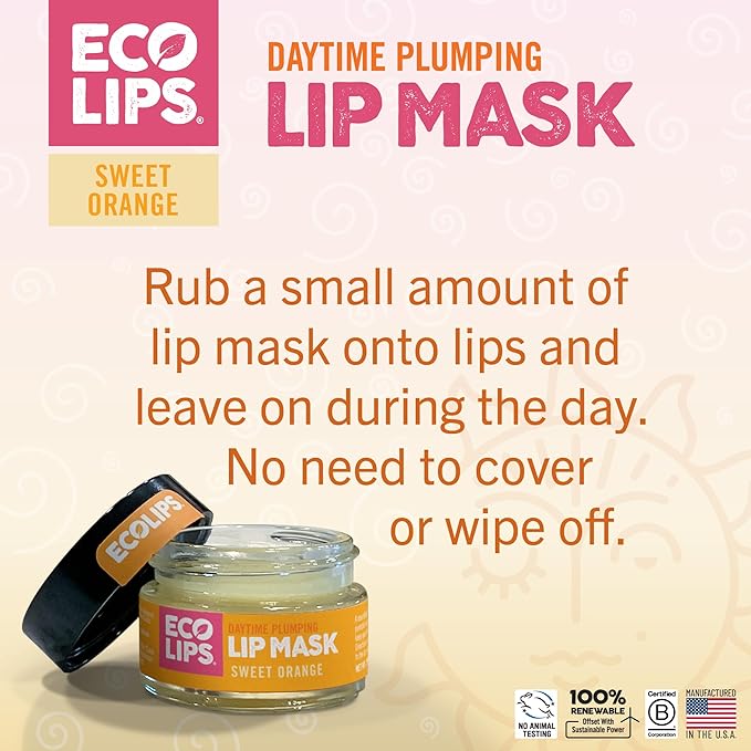 Eco Lips Daily Plumping Lip Mask with Hyaluronic Acid + Overnight Intensive Lip Mask with Gotu Kola 2-pack by Eco Lips 100% Natural. Made in USA