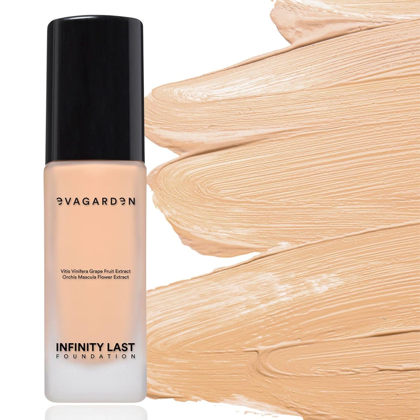 EVAGARDEN Infinity Last Foundation - Amazing Duration Gives Second Skin Effect - Soft and Creamy, Liquid Texture Results in Natural Finish - Easily Blendable - Satin Look - 265 Natural - 1.01 oz
