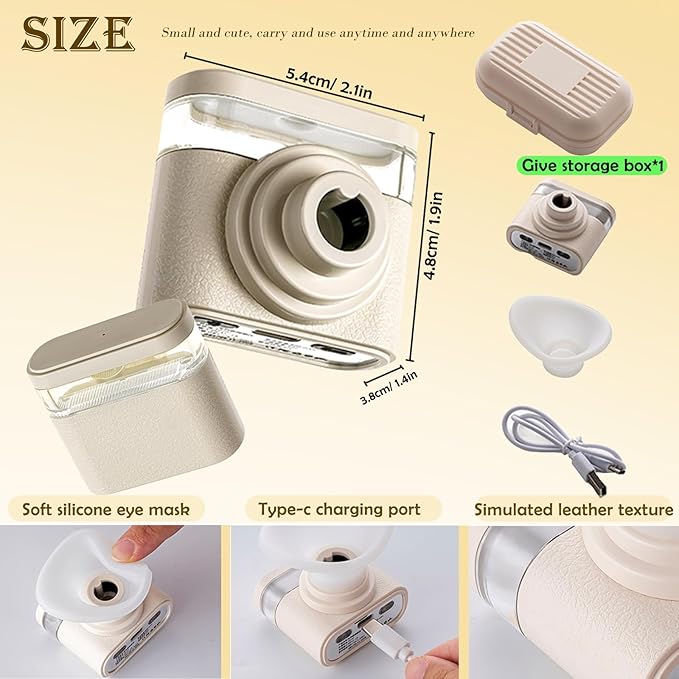 Relief Dry Eyes Spray Eye Heated Nano Mist Sprayer Portable Warm Compress Eyes Mister for Eyelid,Eye Skin SPA Eye Steam and Stye Mini Eye Drops Tool