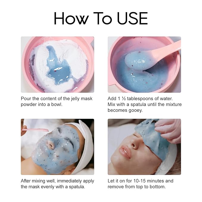 Hyaluronic Jelly Masks For Facials Professional, Hyaluronic Acid Masks Powder For Facial Mask, Hydrojelly Jelly Gel Face Mask For Peel Off, Hydrating Mask for Face Skin Care Of Home Spa, Blue