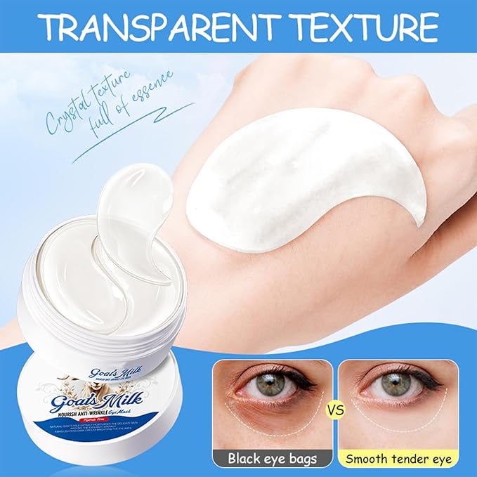 Under Eye Patches for Dark Circles & Puffy Eyes - 60 Pairs Hydrating Eye Mask with Hyaluronic Acid,Goats Milk & Hydrolyzed Elastin- Vegan, Cruelty-Free