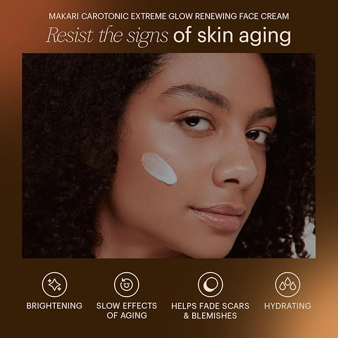 MAKARI Naturalle Carotonic Extreme Glow Renewing Face Cream SPF15 & Brightening Serum Set | Moisturizes, Brightens, & Rejuvenates Skin | Reduces Acne & Scars | Anti-Aging & Antioxidant Protection for