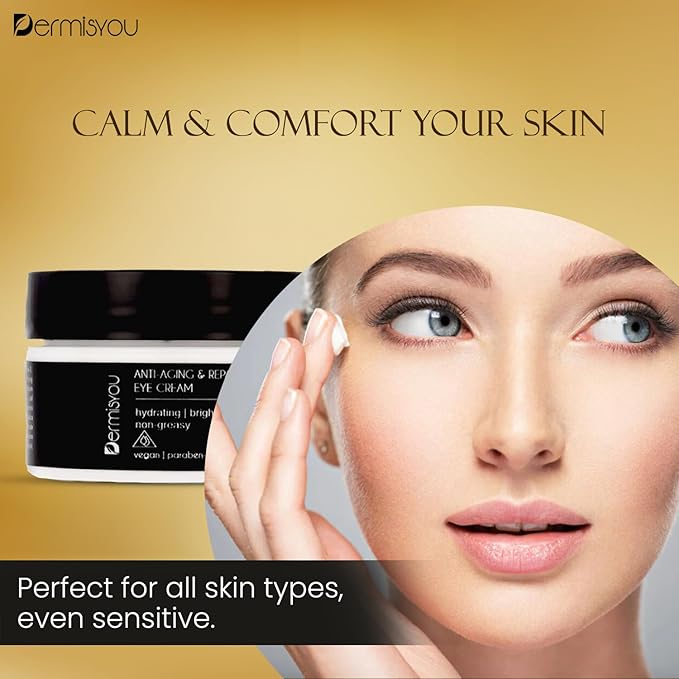 Anti-wrinkle Eye Cream with Saffron | Moisturizing, Hydrating, Brightening | Non greasy, Fast Absorbing Formula | Fights Wrinkles & Fine Lines | Reduces Dark Circles & Pigmentation | 5 oz