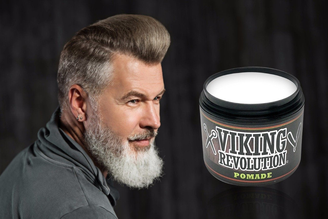 Viking Revolution Hair Pomade for Men (New Formula) - Medium Hold and Matte Shine Free for Classic Look 4oz - Water Based & Easy to Wash Out