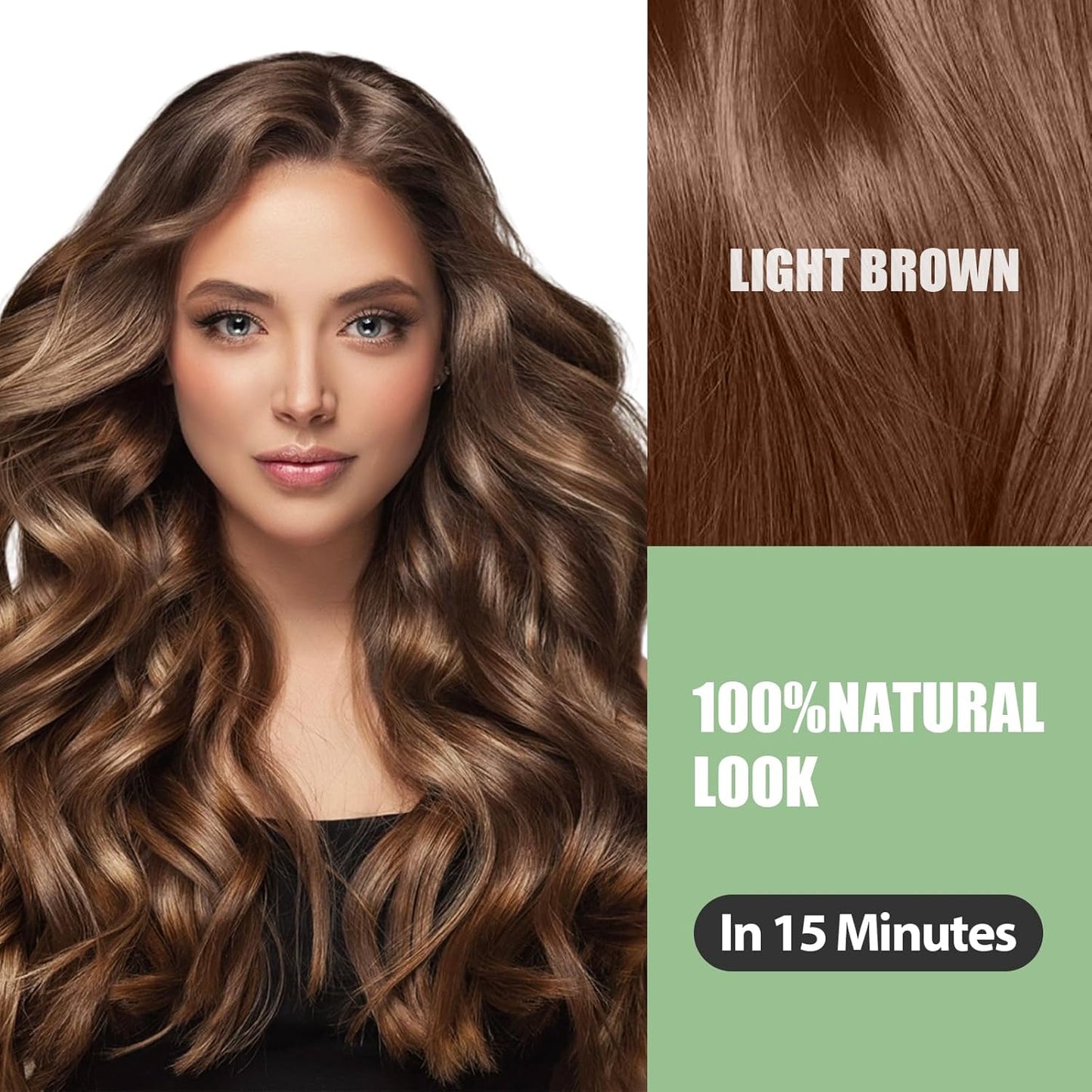 FARNDU Light Brown Hair Dye Shampoo 3 in 1 with Argan Oil – 10-15 Min Gray Coverage, Natural Instant Hair Color Shampoo for Women and Men, Long-Lasting Up to 6 Months