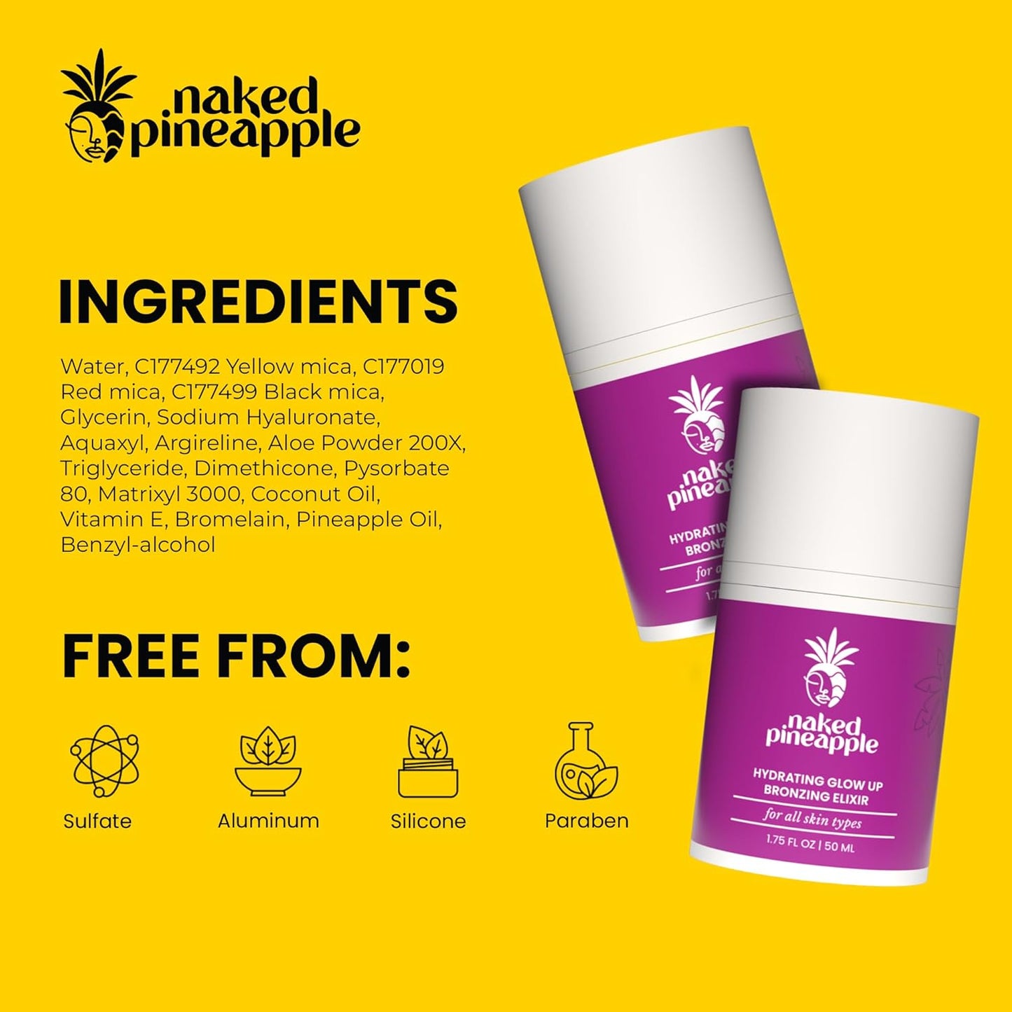 Hydrating Glow Up Bronzing Elixir - Enhances Complexion & Glow, Promotes Smooth Skin, Hydration & Moisture Lock - Makeup Primer, 1oz