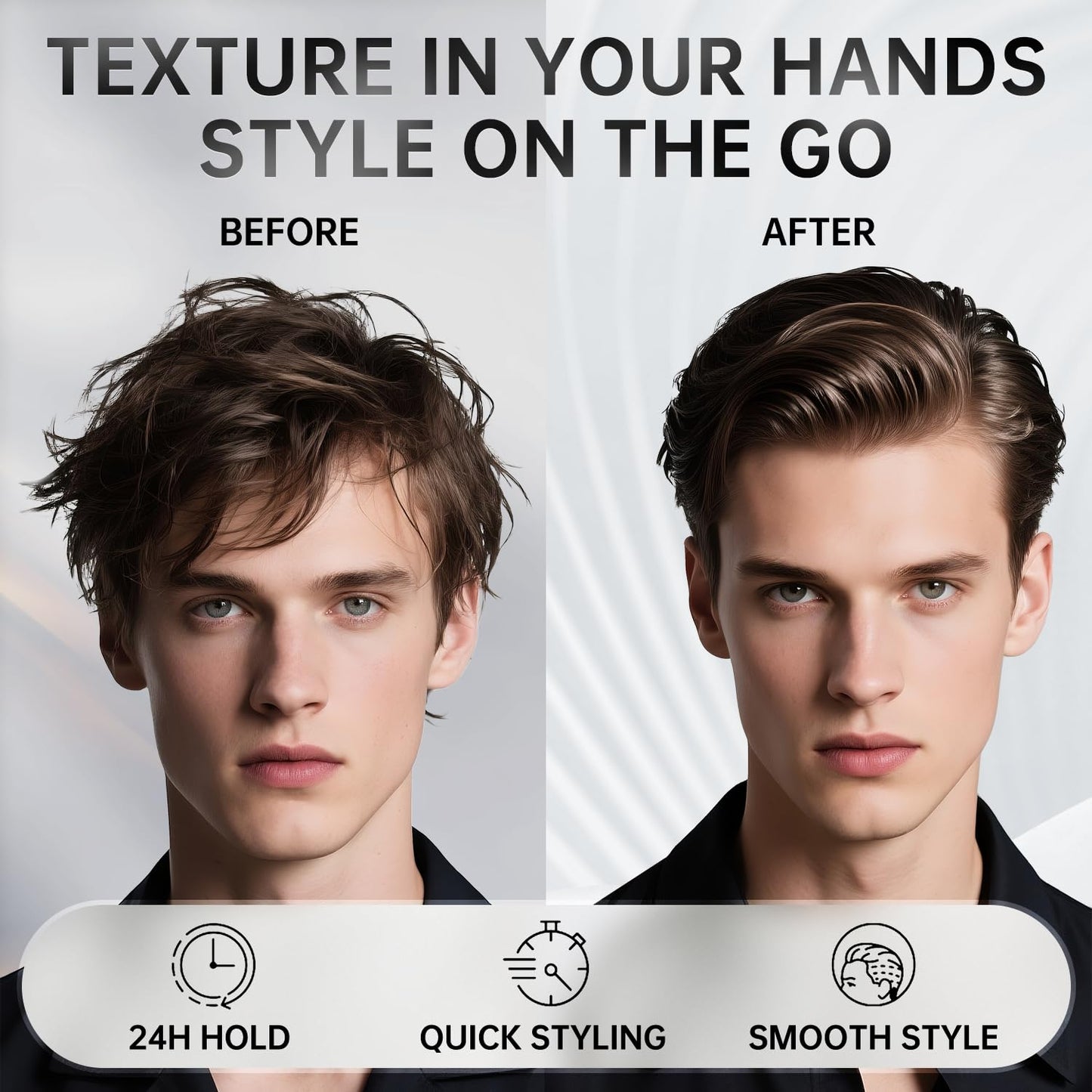 BOLI Hair Clay Styling Clay for Men and Women, Matte & Medium Hold Pomade for All Hair Types Moldable Styling Paste (120g)