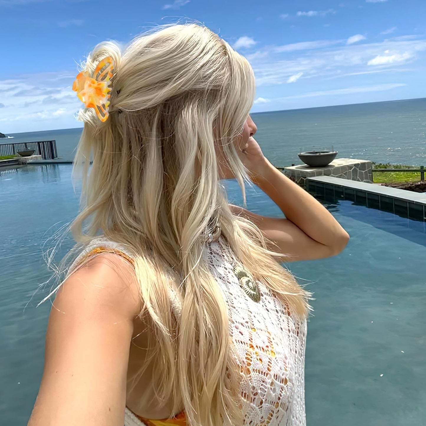 Hair Clips for Women,6PCS Big Flower Claw Clips for Thick Thin Hair,Strong Hold Cute Hair Accessories for Girls,Nonslip Beach Vacation Essentials Summer Accessories (full-colored)