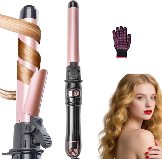 1.1 inch Automatic Curling Wand Rotating Curling Iron for Long Short Hair, Automatic Hair Curler with LED Display, Professional Hair Styling Irons Fast Heating