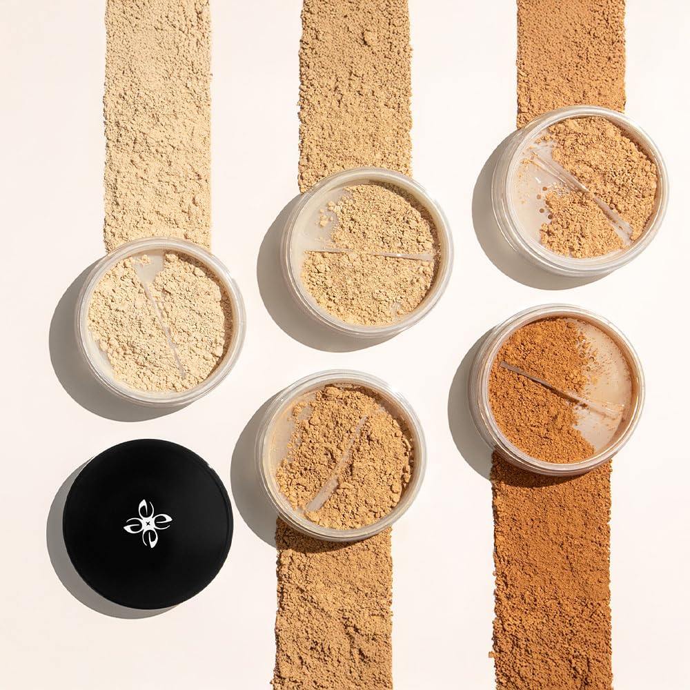 Emani Loose Powder Foundation Makeup for Sensitive Skin, Skin Perfecting, Natural Mineral Foundation with Buildable Coverage, Oil Control, Talc Free, Cruelty-Free & Vegan, Tender