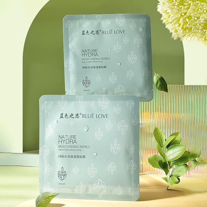BLUE LOVE 40-Pack Hydrating Facial Masks for Women & Man – Moisturizing Sheet Masks for All Skin Types – Ultimate Skincare Mask Set for Radiant Skin