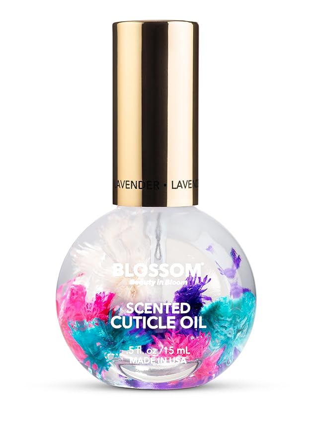 Blossom Hydrating, Moisturizing, Strengthening, Scented Cuticle Oil 0.5oz + See No Evil Rollerball Cuticle Oil 0.19oz, 2 Pack Bundle, Lavender