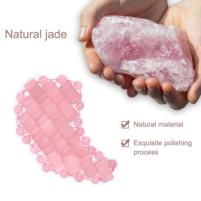 ideayard Rose Quartz Eye Mask, Mini Eye Mask Natural Quartz Mask for Eliminate Wrinkles Puffiness (Rose quartz-A)
