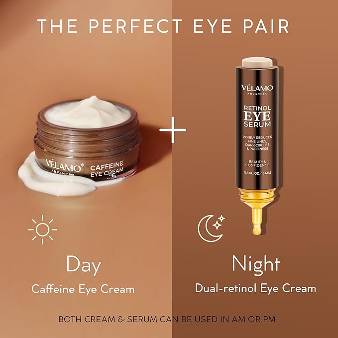 Caffeine Eye Cream for Dark Circles: Under Eye Serum for Puffiness Bags Wrinkles Fine Lines - Anti Aging Firming Tightening 0.5oz/15g