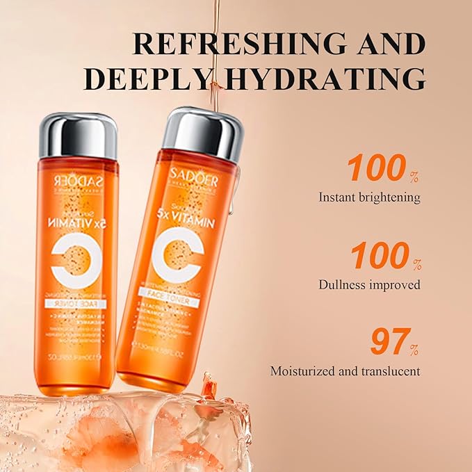 Vitamin C Skin Care Set With Cleanser, Toner, Face Serum, Face Cream, And Eye Cream, Face Lotion,Skin Care Products For Teenage Girls, Gentle Skin Cleaning & Care Travel Size Kit