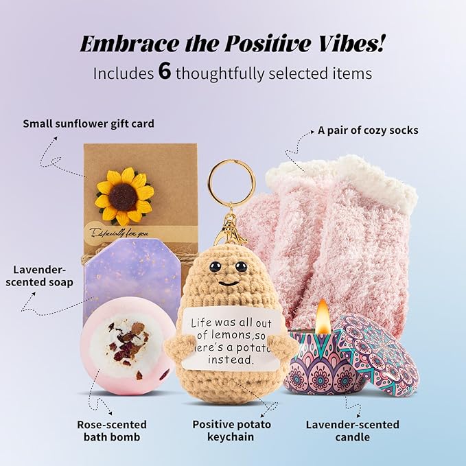 Mothers Day Gifts - Cute Gifts, Lavender 6-Piece Set for Women, Christmas Gifts