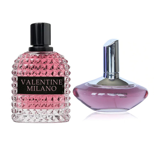 Women's Perfume Combo Set Milano Women&Euphemia Floral Fruity Fragrance Eau De Parfum Elegant 100ml Bottle Natural Spray Each for Daily Used