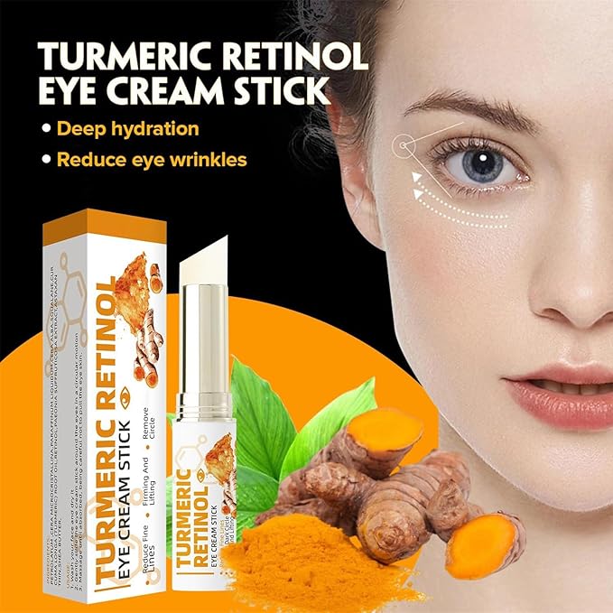 Lumibalm for Under Eye Bags, Turmeric Retinol Eye Cream Stick, Retinol Eye Cream Stick for Dark Circles, Wrinkles, Anti-Aging and Puffiness