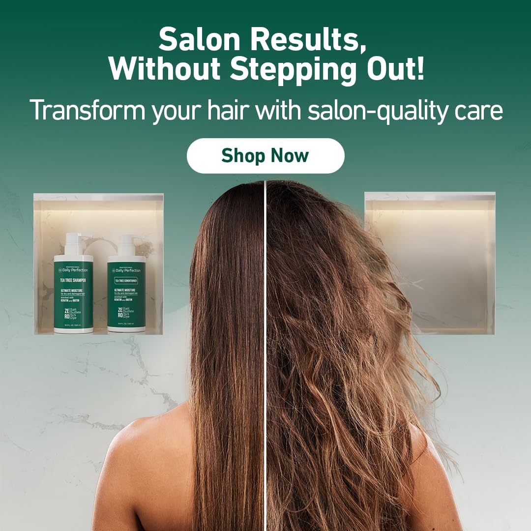 (dp) Tea Tree Shampoo – Hydrate & Soothe Dry Scalp and Hair – Clean + Salon-Grade Formula with Biotin & Keratin