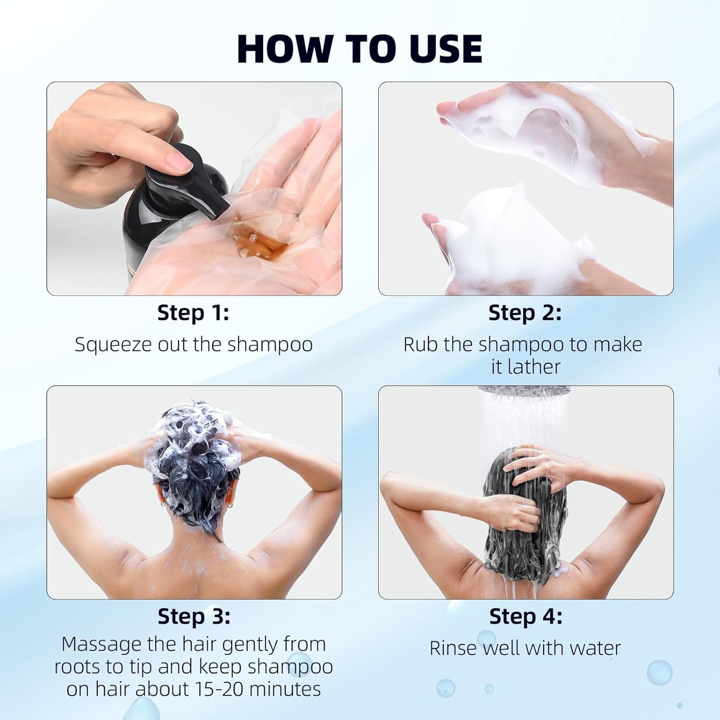 Ivnil Black Hair Dye Shampoo 3 in 1 Color Shampoo for Women & Men for Gray Hair Coverage for Instant Champu Para Canas