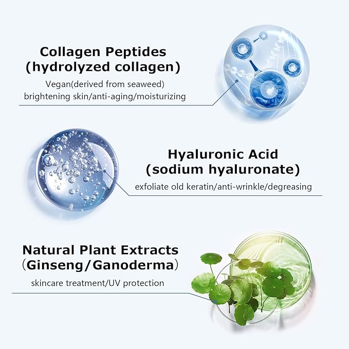 Freeze-Dried Sheet Masks, Collagen Essence Face Mask for Skincare & Beauty, Upgrade Hydrating & Brightening, 0% Additive, for All Skin Types, 5ea