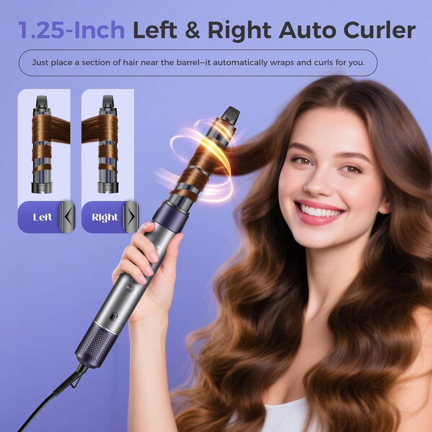 Hair Dryer Brush Blow Dryer, 7-in-1 Hot Air Brush Styler – Fast Drying, Curling, Straightening & Volumizing – 1200W High-Speed Motor 110,000 RPM – All Hair Types – Travel Bag Included