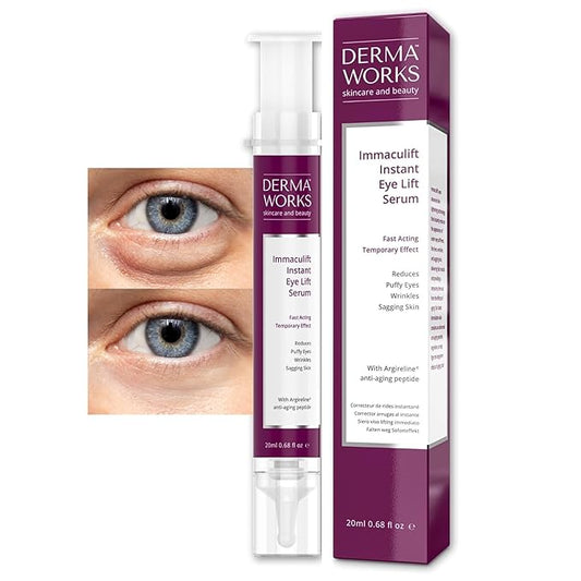DERMAWORKS Immaculift Instant Tightener – Anti-Aging Cream for Dark Circles, Puffiness & Under-Eye Bags – Lifting & Firming Formula for Wrinkle Reduction – Fast-Absorbing Treatment for Men & Women