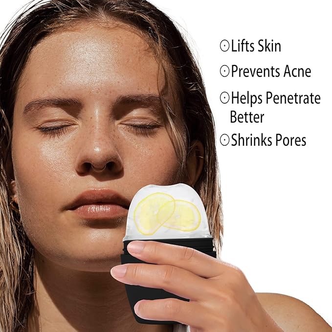 2Pack Ice Roller for Face, Evmliy Silicone Ice Face Roller to Tighten and Lift skin for Face & Eye Puffiness Relief, Reusable Facial Mold for Neck Natural Glow, Skin care for women beauty