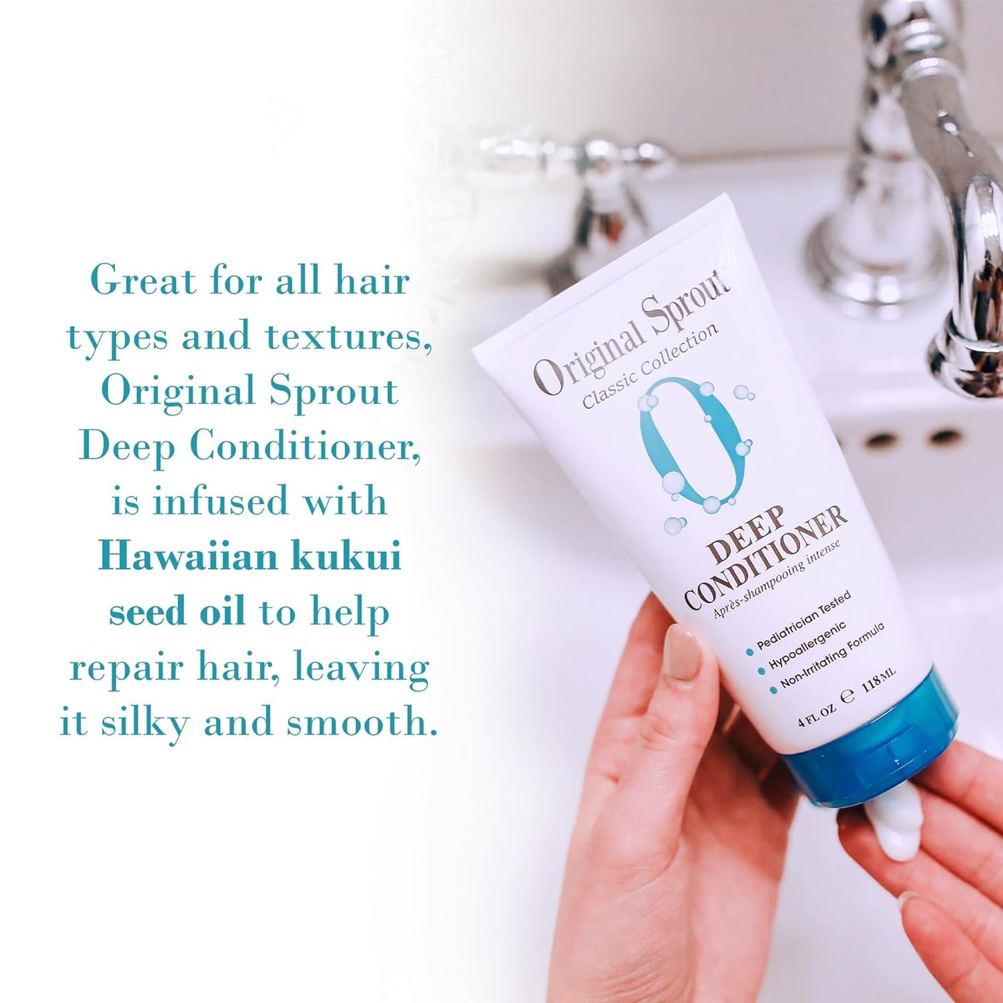 Original Sprout Deep Conditioner for All Hair Types, Vegan Conditioner, 32 oz. Bottle