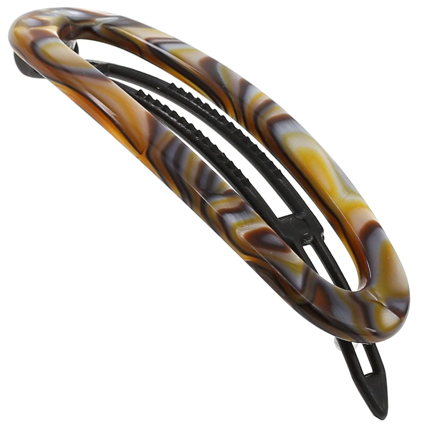 Camila Paris CP3365 French Hair Barrette Clip for Women, Handmade, Onyx, Slide-in Metal-Free Closure, Strong Hold Grip Hair Clips for Girls, No Slip Durable Styling Hair Accessories, Made in France