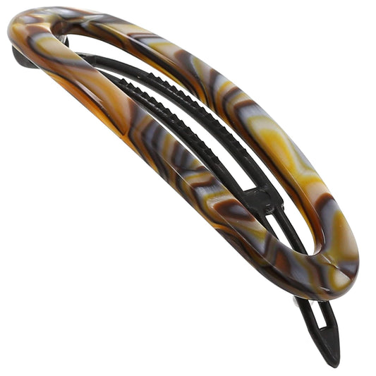 Camila Paris CP3365 French Hair Barrette Clip for Women, Handmade, Onyx, Slide-in Metal-Free Closure, Strong Hold Grip Hair Clips for Girls, No Slip Durable Styling Hair Accessories, Made in France