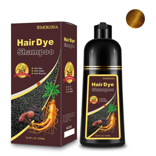 Blonde Brown Hair Dye Shampoo 3-in-1, Instant Natural Hair Color Shampoo Champu Para Canas Mujer, Lasting 3-4 Weeks & Easy to Use & All Hair Types & Root Touch Up, 500ml