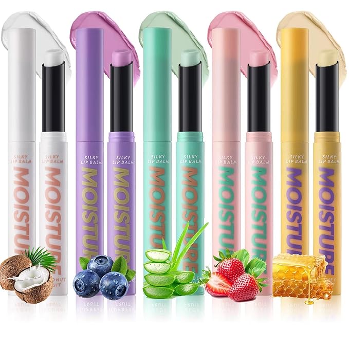 2 in 1 Moisturizing Tinted Lip Gloss Lip Balm Hydrating Glossy Hypoallergenic Natural Women Girls Teens Students Long Lasting Dry Lip Care Bees # 03