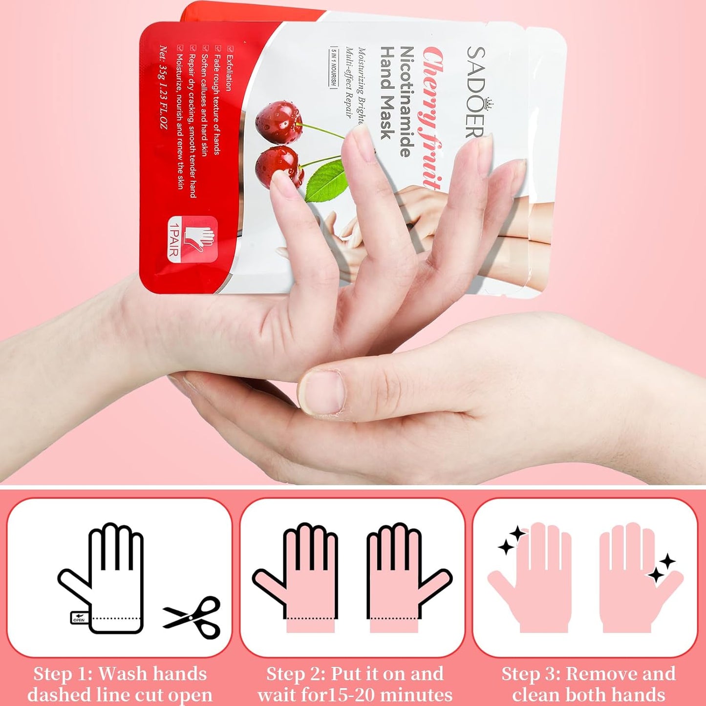 24 Pcs Fruits Beauty Hand Mask Bulk Hydrating Hand Moisturizing Gloves Treatment Mask for Spa Kit Sleeping Skincare Gift Beauty Kits for Women